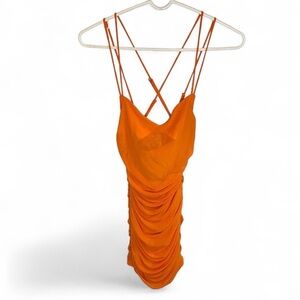 Lucy in the Sky orange mesh dress